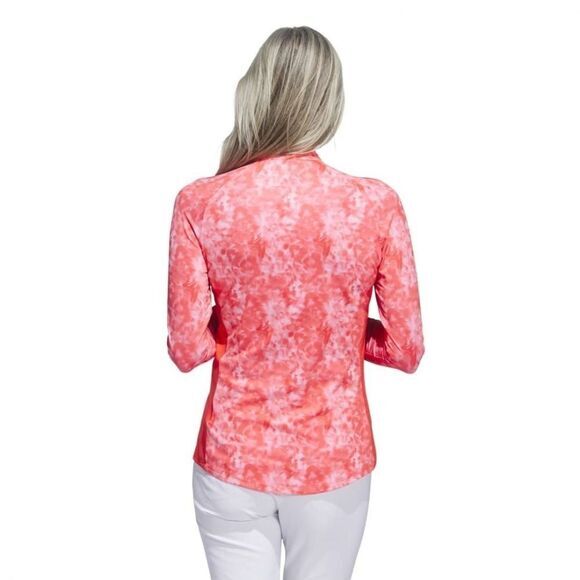 Adidas Golf Polo Shirt Women XL Bright Red Mock Neck Stretch Breathable Athletic - Picture 2 of 11